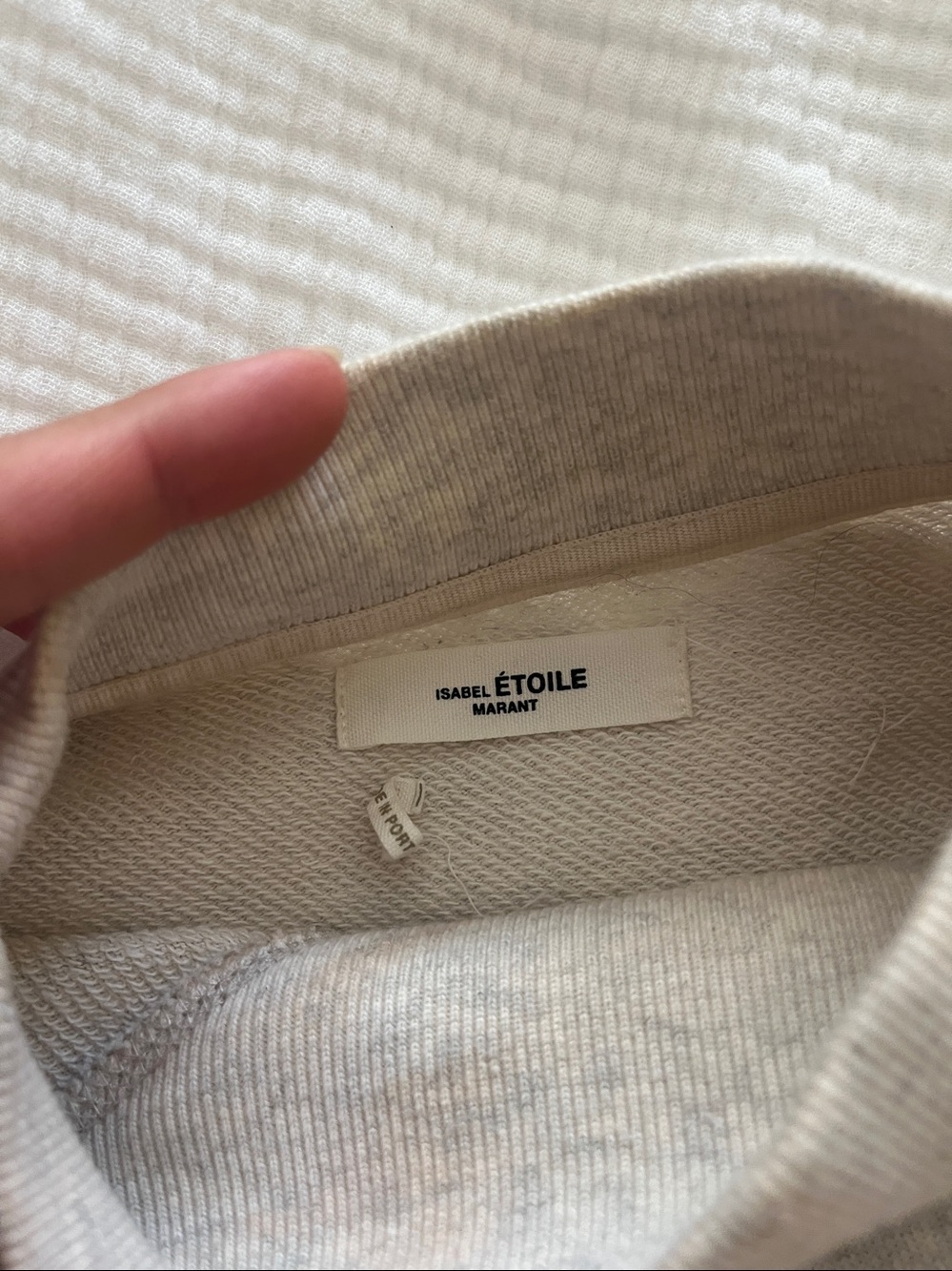 $430 ISABEL MARANT ÉTOILE Moby Flocked-Logo Cotton-Blend Sweatshirt in size 36/S - Picture 3 of 3